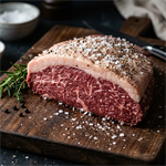 Picanha fatiada premium grelhando na churrasqueira